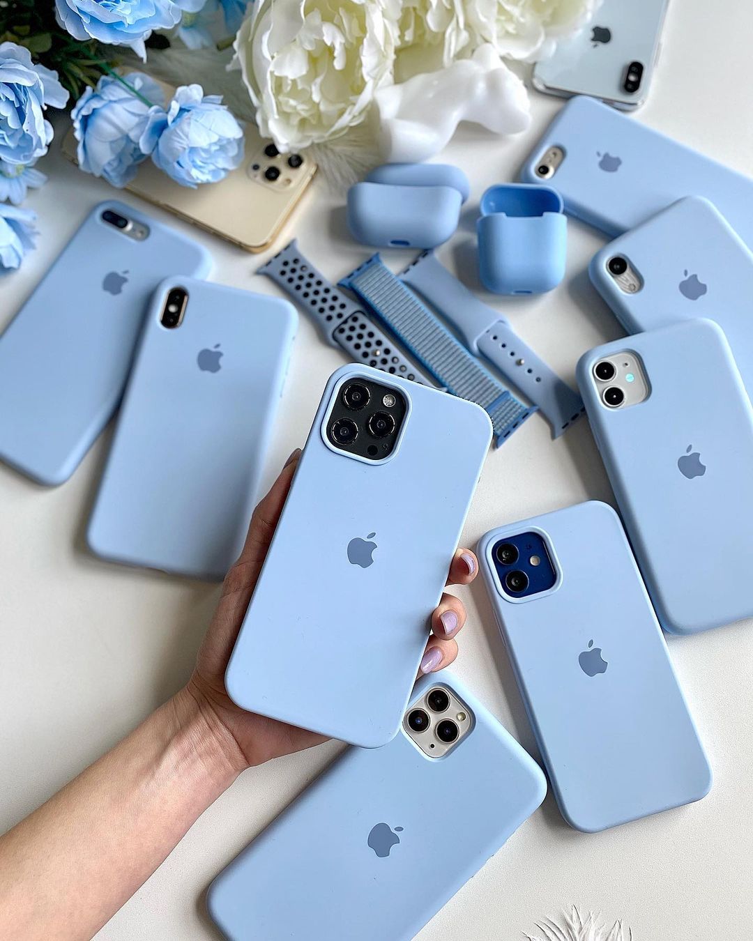 New Sky Blue Silicone iPhone Case – Shockproof Soft Edges by Neas Original