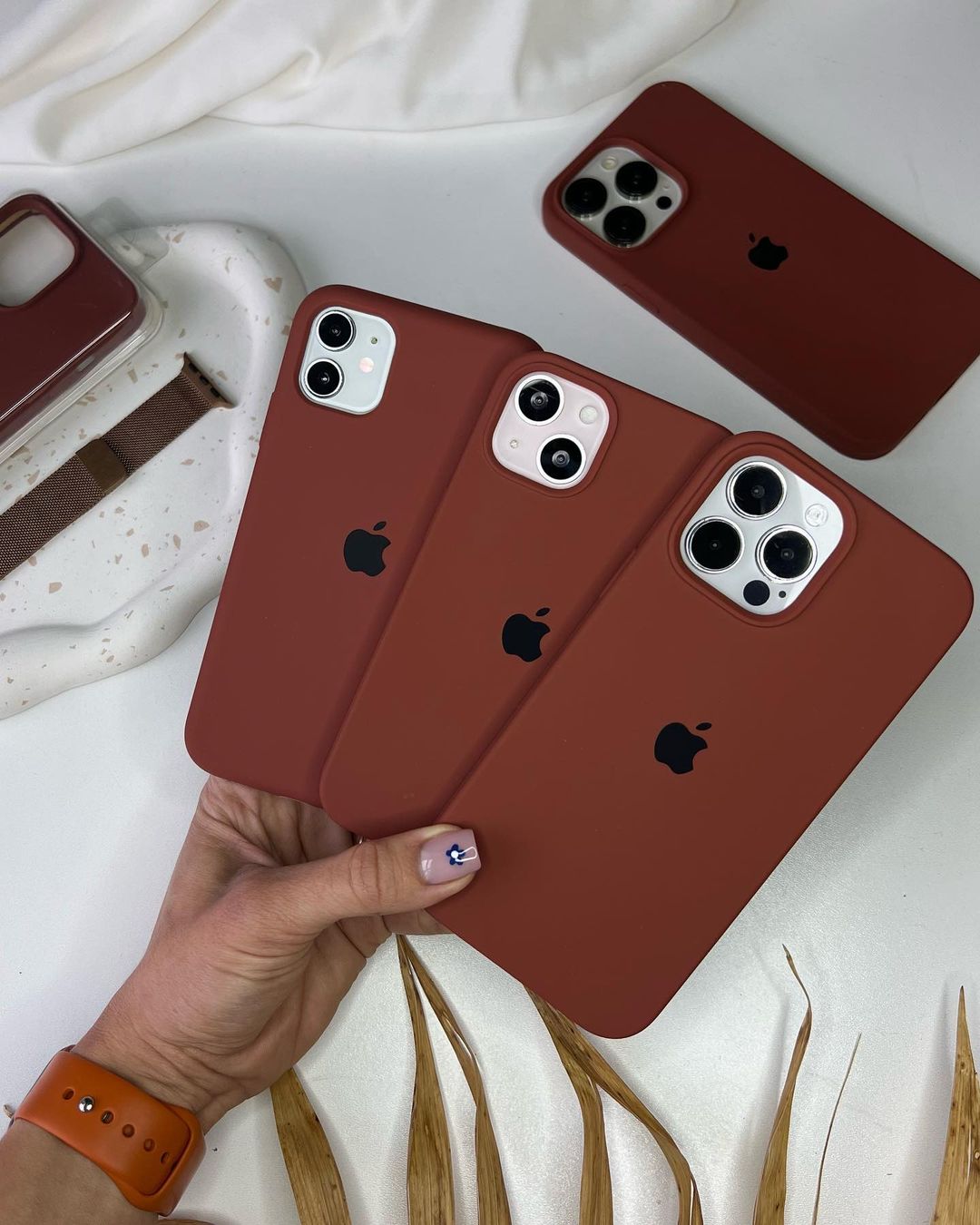 Brown iPhone Silicone Cover – Soft Touch, Anti-Slip & Stylish Protection