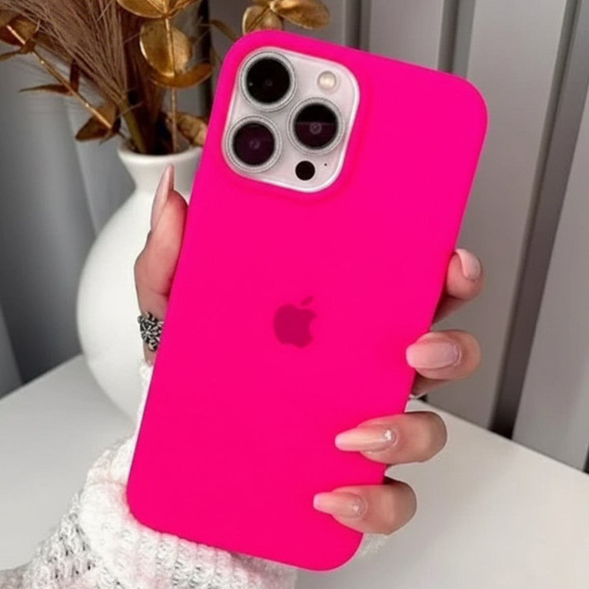 Hot Pink iPhone Silicone Case – Premium Soft Touch Cover | Zyra Drip™