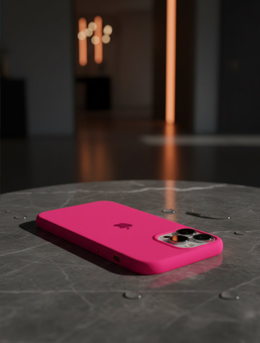 Hot Pink iPhone Silicone Case – Premium Soft Touch Cover | Zyra Drip™