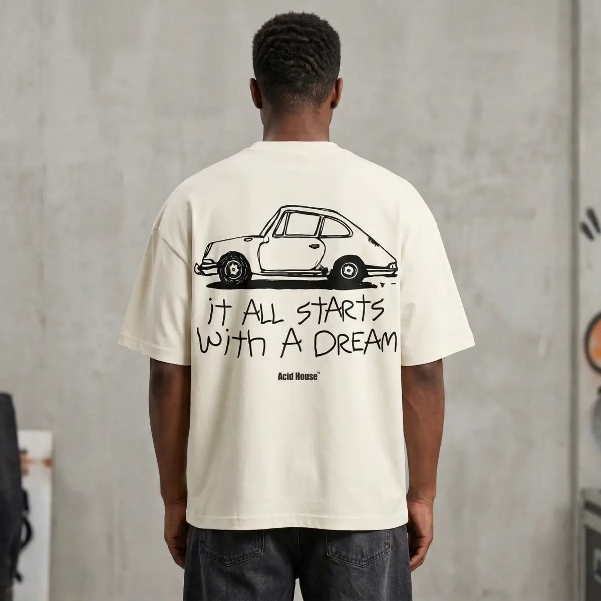 Classic Car Enthusiast Tee | "Starts With A Dream" | Zyra Drip