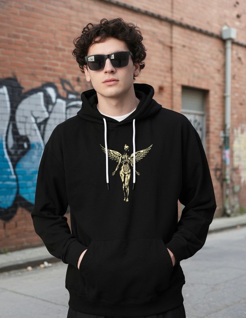 Nirvana Oversized Hoodie for Men | 100% Cotton Drop Shoulder Hoodie