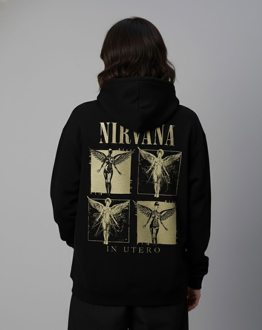 Nirvana Oversized Hoodie for Women | Premium Cotton Drop Shoulder Hoodie | Zyra Drip