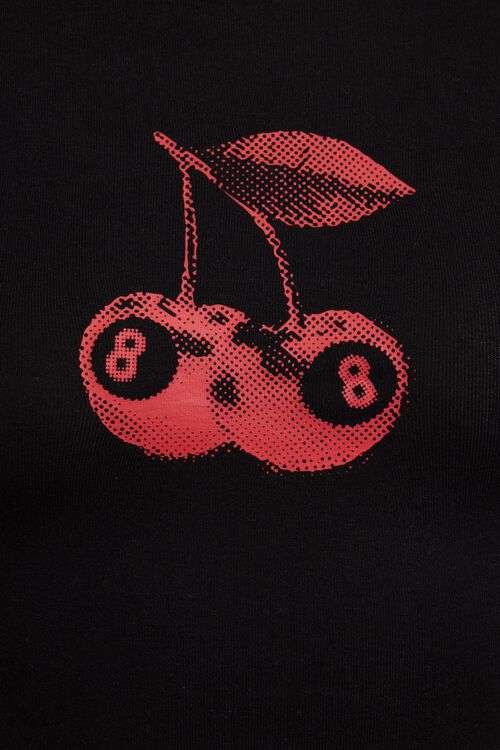 8 Ball Cherry Black Baby Tee | Crop Top - Acid House™ (formerly Zyra Drip)