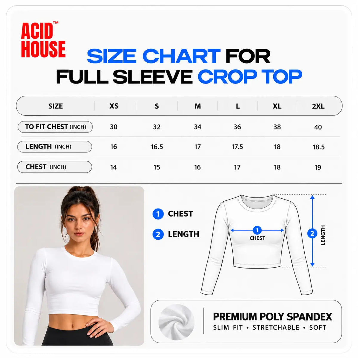 Acid House Essential Full Sleeve Crop Top
