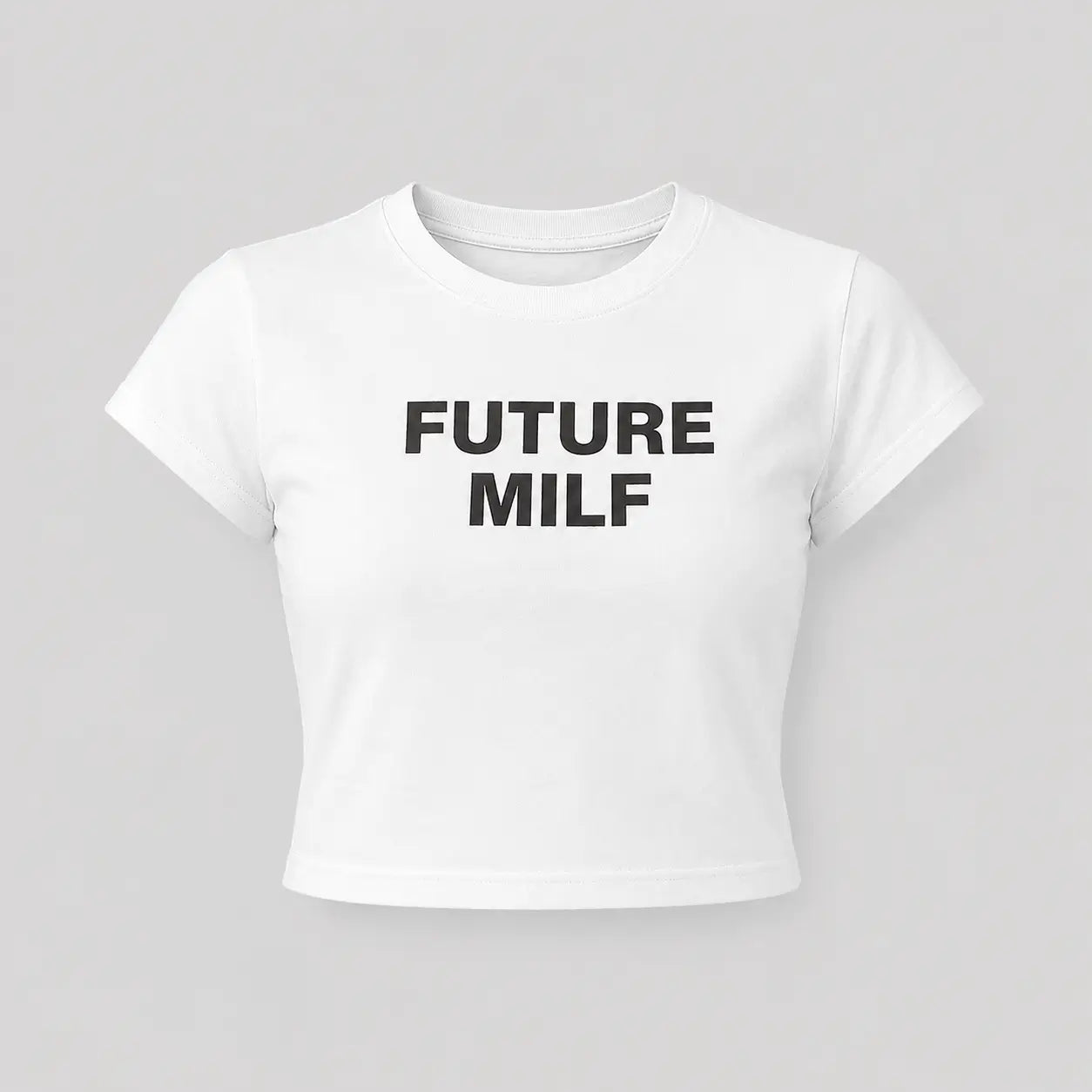 Future MILF  – White Cotton Crop Top