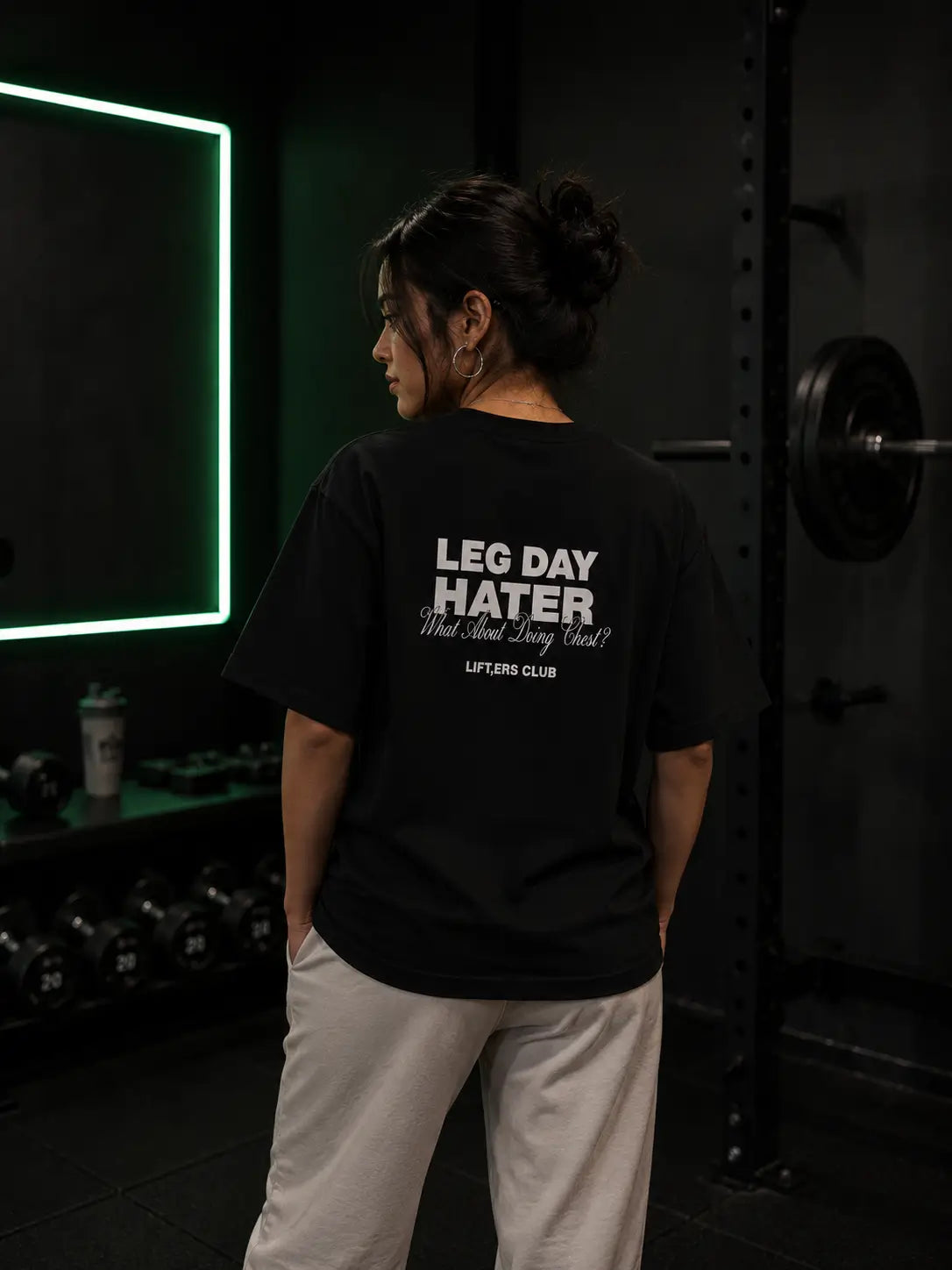 Leg Day Hater Regular Fit Gym T-Shirt for Women | Cotton Graphic Tee