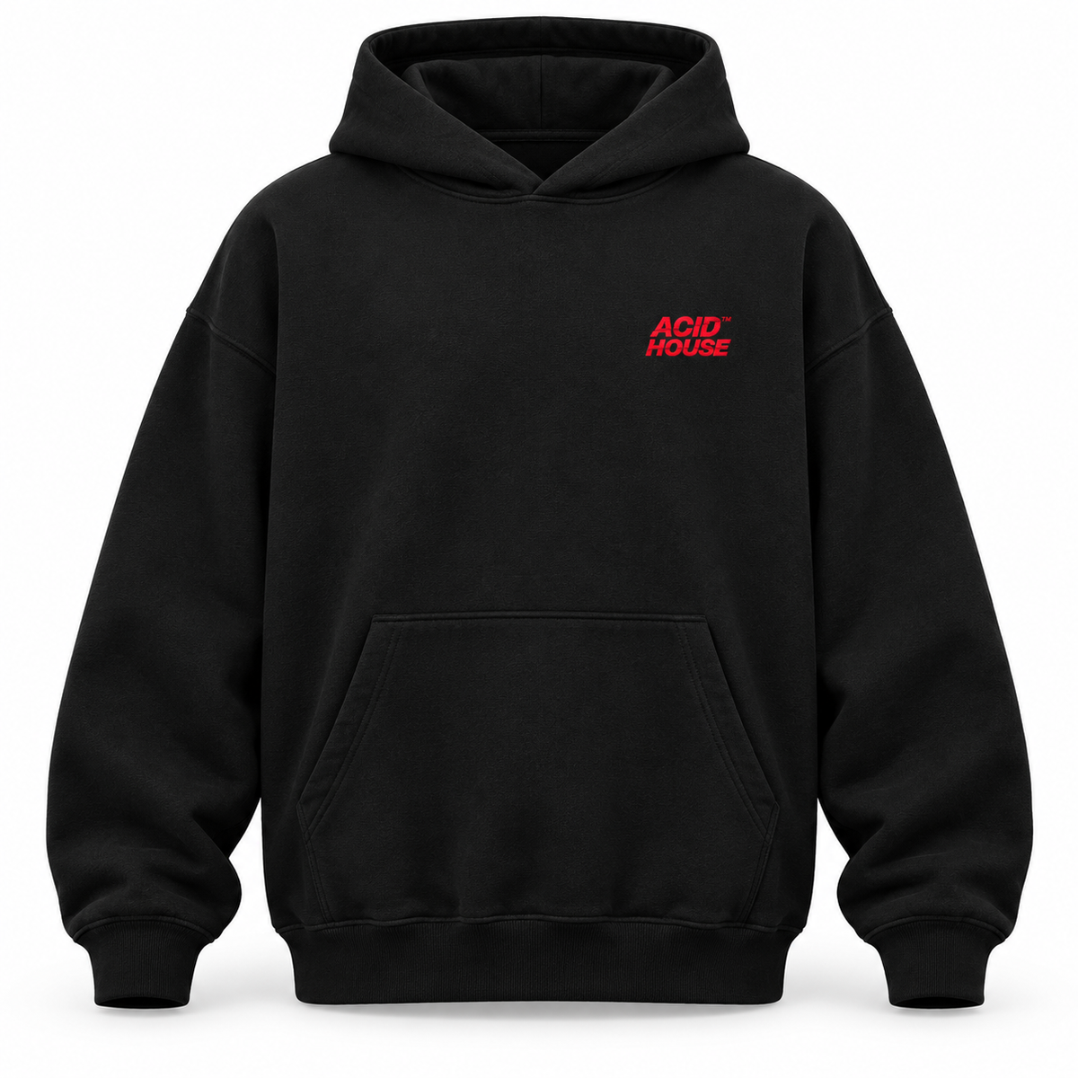Acid House Money and Love black oversized unisex hoodie front