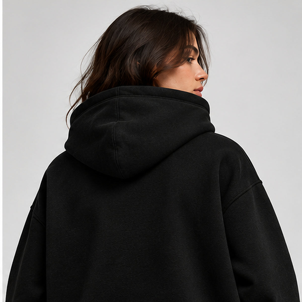 Acid House Neon Los Angeles black oversized 390+ GSM hoodie – plain back