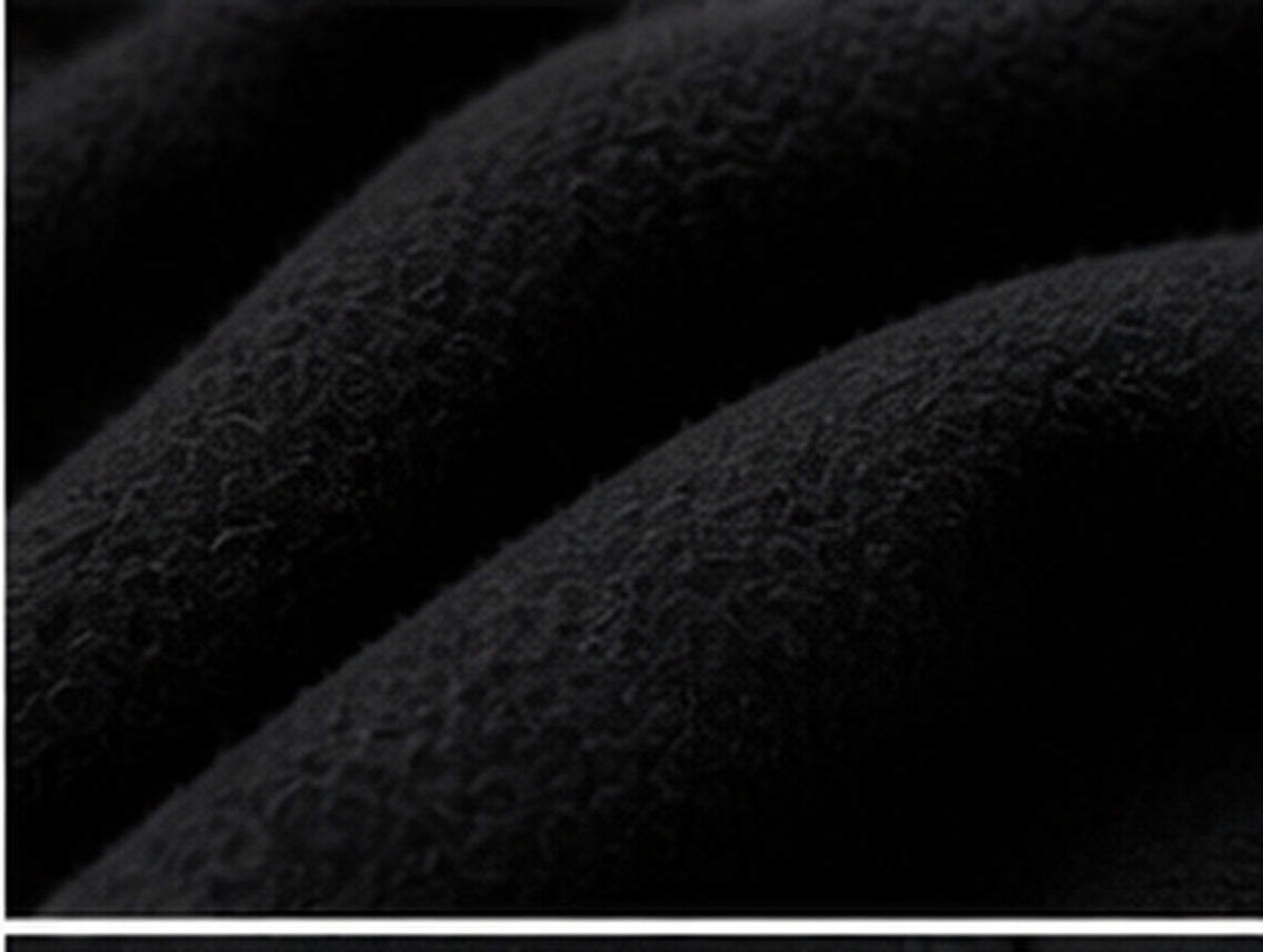 Acid House black 390+ GSM oversized unisex hoodie – fabric closeup view