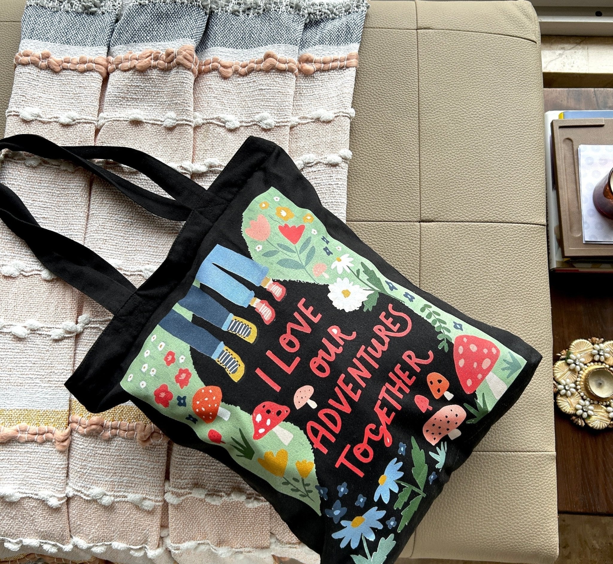Aesthetic Cotton Canvas Tote Bag – “Our Little Adventures” by Zyra Drip - Acid House™ (formerly Zyra Drip)