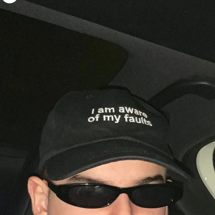 Aware Of My Faults Cap – Gen Z Aesthetic Baseball Hat - Acid House™ (formerly Zyra Drip)