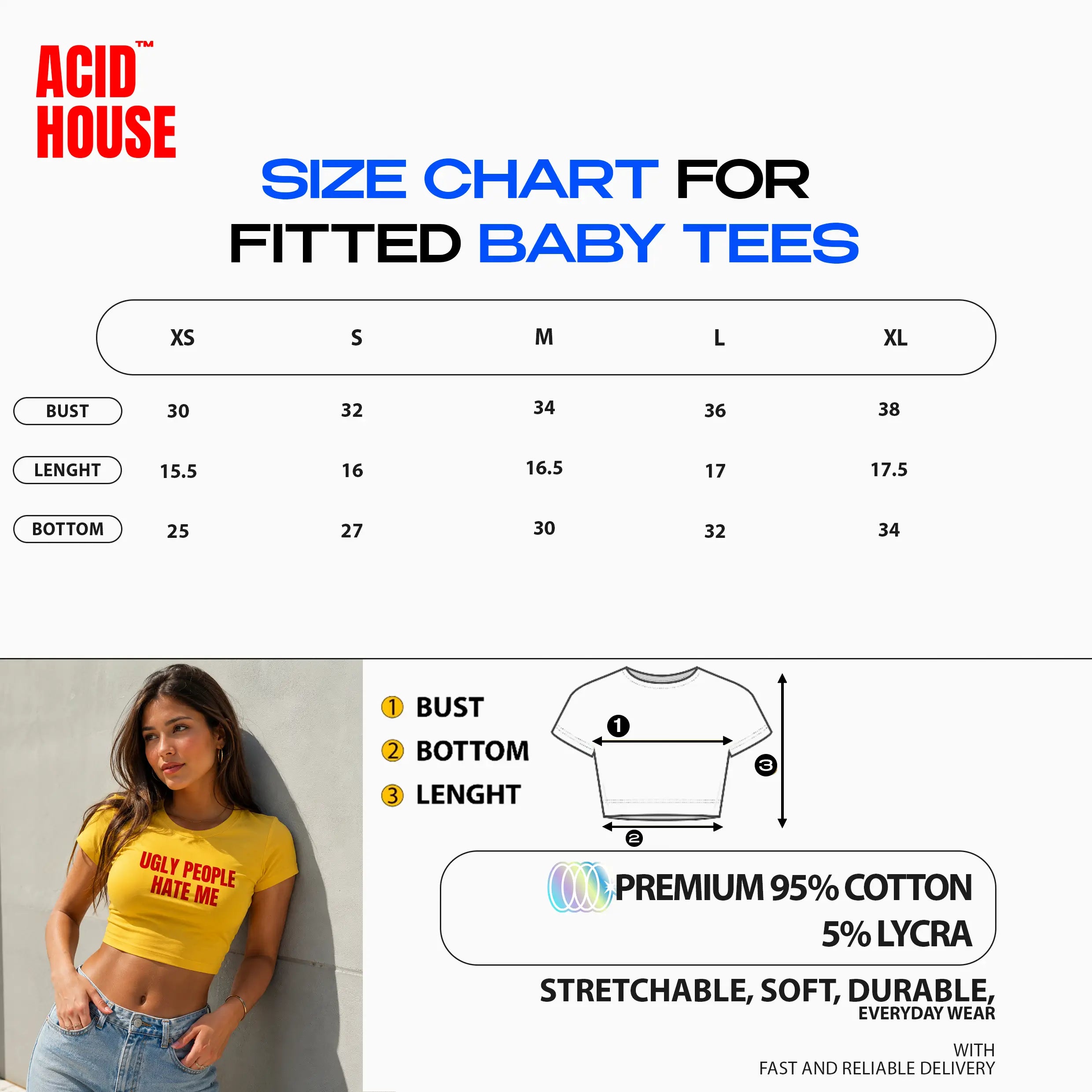 Ugly People Hate Me Yellow Baby Tee | Y2K Graphic Crop Top for Women