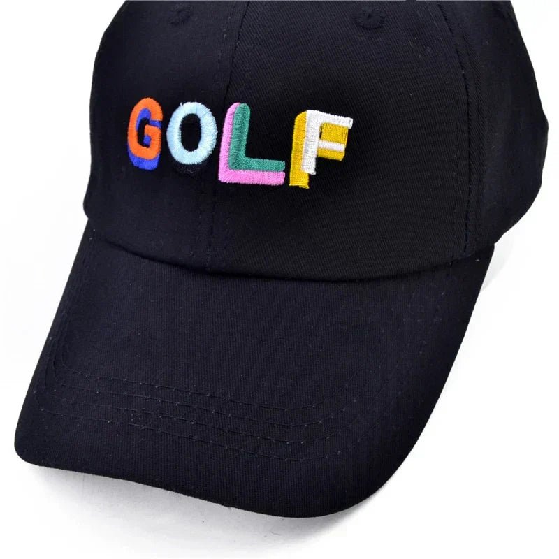 Black Embroidered GOLF Hat - Trendy Adjustable Cap USA - Acid House™ (formerly Zyra Drip)