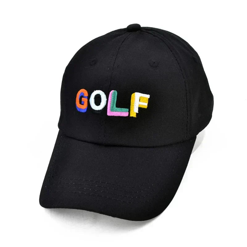 Black Embroidered GOLF Hat - Trendy Adjustable Cap USA - Acid House™ (formerly Zyra Drip)