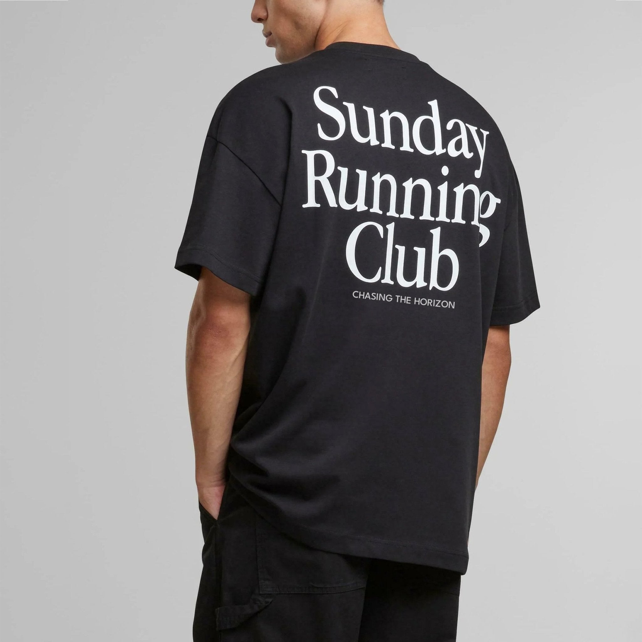 Black Oversized Graphic Tee for Men & Women – Sunday Running Club T-Shirt - Acid House™ (formerly Zyra Drip)