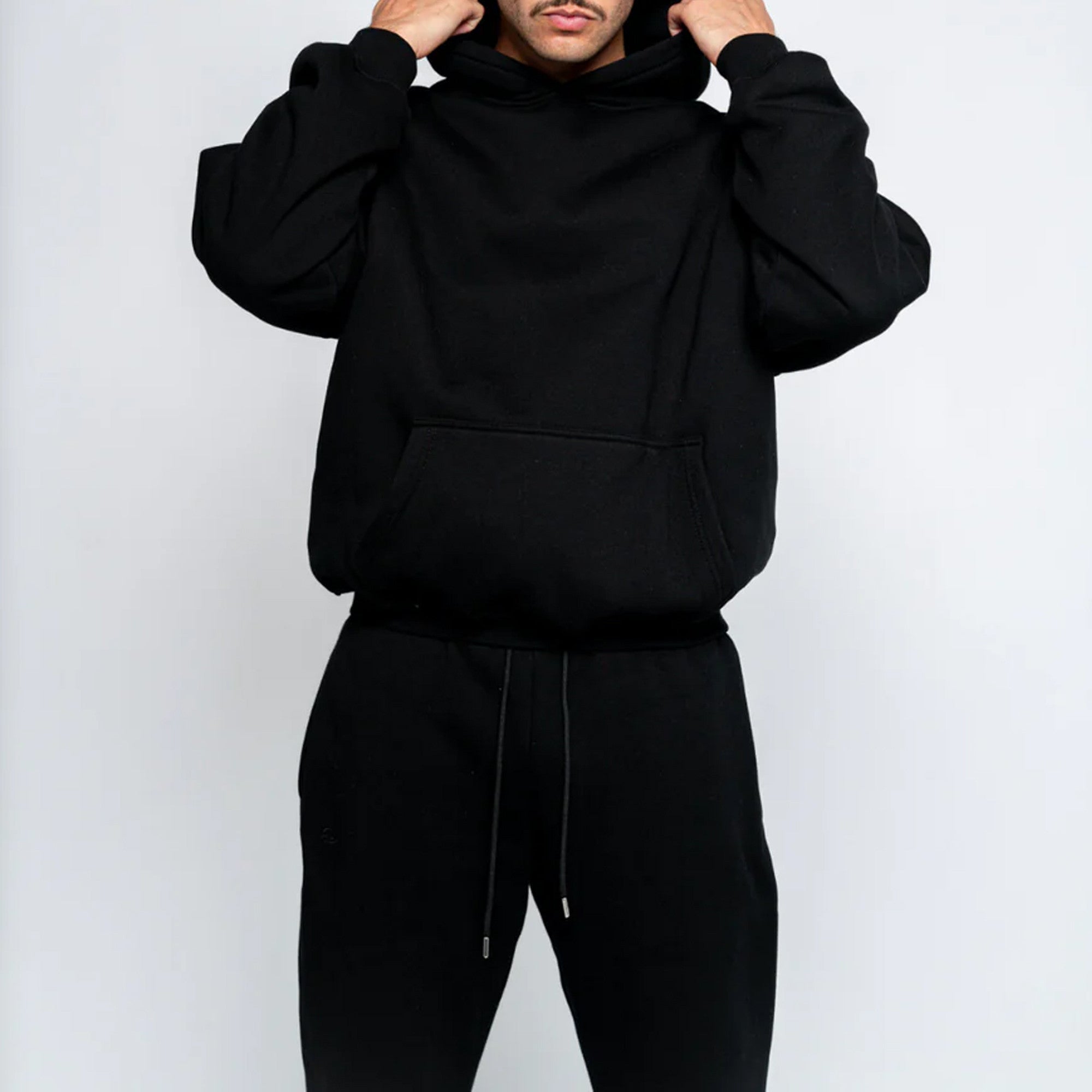 Black Oversized Hoodie for Men & Women | Drop Shoulder 400 GSM Cotton Streetwear Sweatshirt - Acid House™ (formerly Zyra Drip)