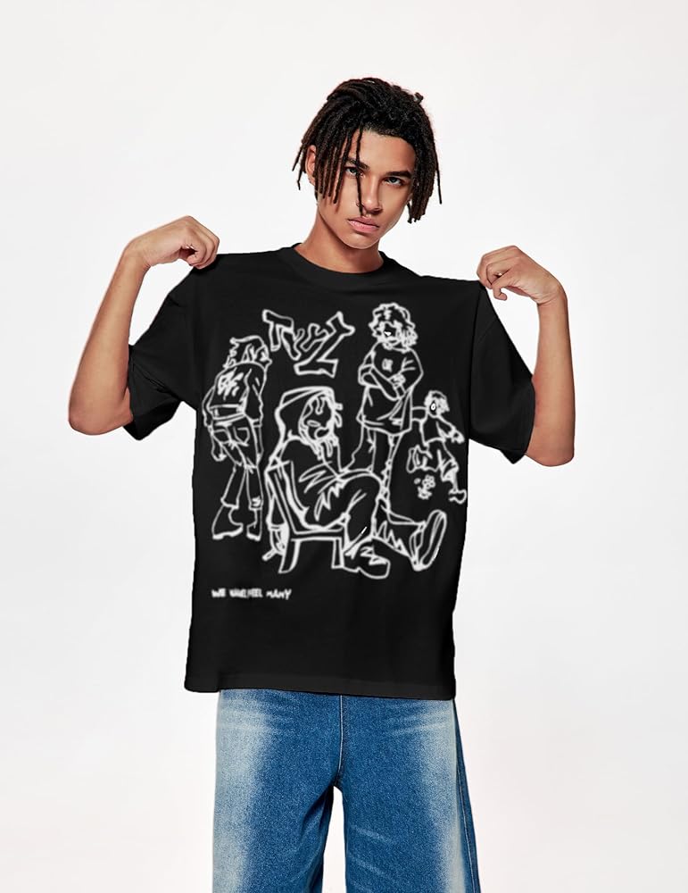 Black Oversized Streetwear Graphic T-Shirt for Men & Women - Acid House™ (formerly Zyra Drip)