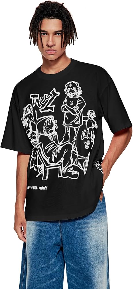 Black Oversized Streetwear Graphic T-Shirt for Men & Women - Acid House™ (formerly Zyra Drip)