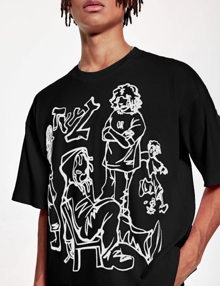Black Oversized Streetwear Graphic T-Shirt for Men & Women - Acid House™ (formerly Zyra Drip)