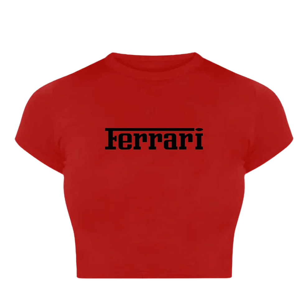 Bold Red Ferrari Baby Tee for Women | Crop Top - Acid House™ (formerly Zyra Drip)