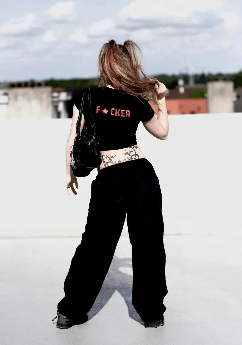 Bold Statement Baby Tee – Black Crop Top for Women - Acid House™ (formerly Zyra Drip)