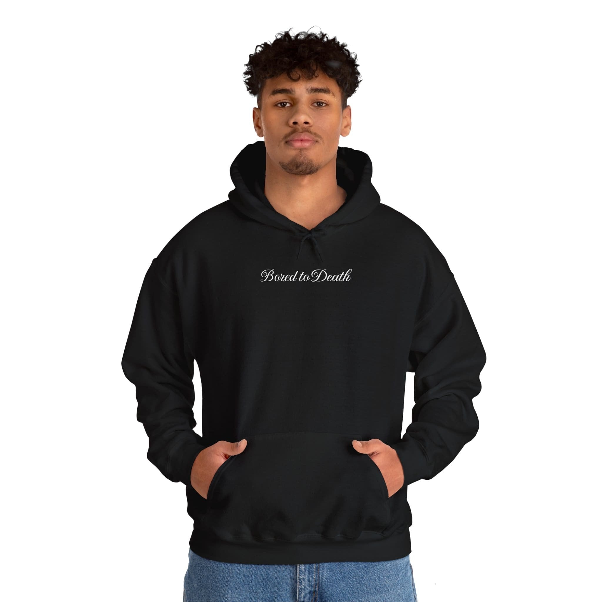 Bored to Death Oversized Black Hoodie - Unisex Urban Pullover Hoodie - Acid House™ (formerly Zyra Drip)