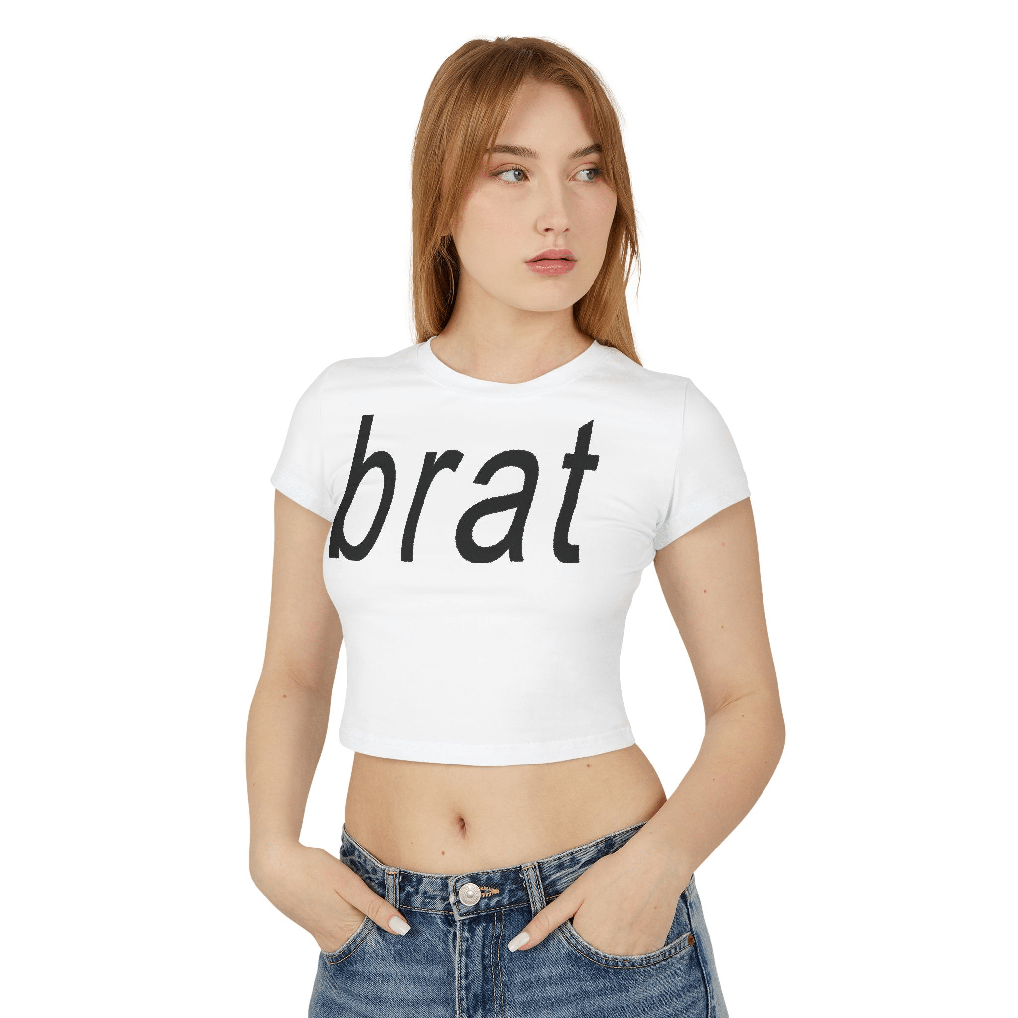 Brat White Baby Tee for Women - Aesthetic Cropped Y2K Graphic T-Shirt - Acid House™ (formerly Zyra Drip)