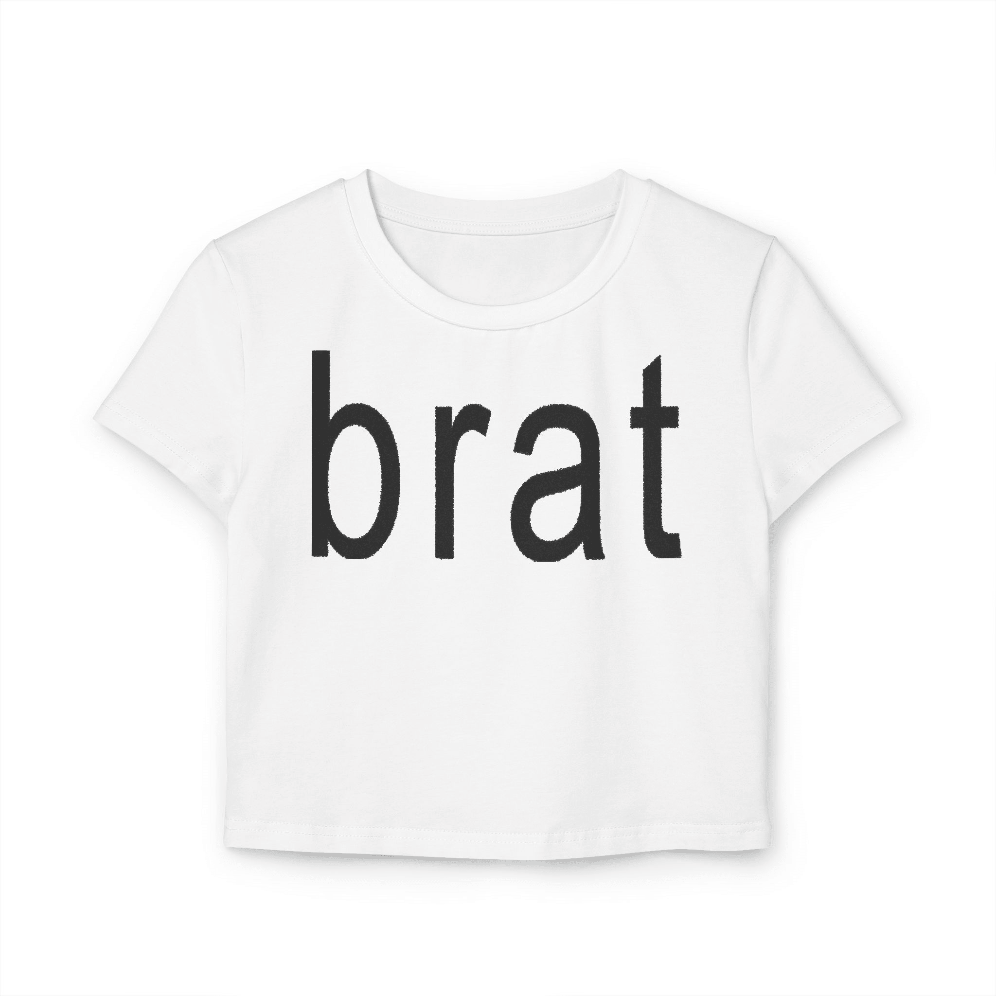 Brat White Baby Tee for Women - Aesthetic Cropped Y2K Graphic T-Shirt - Acid House™ (formerly Zyra Drip)