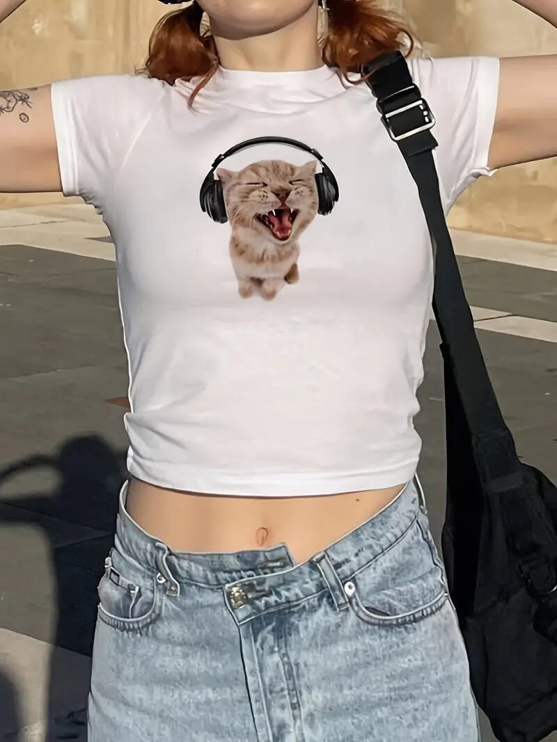 Cat International Baby Tee | Crop Top - Acid House™ (formerly Zyra Drip)