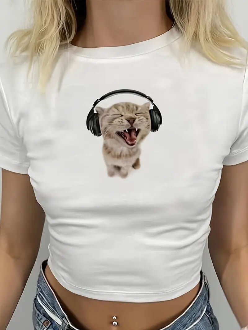 Cat International Baby Tee | Crop Top - Acid House™ (formerly Zyra Drip)