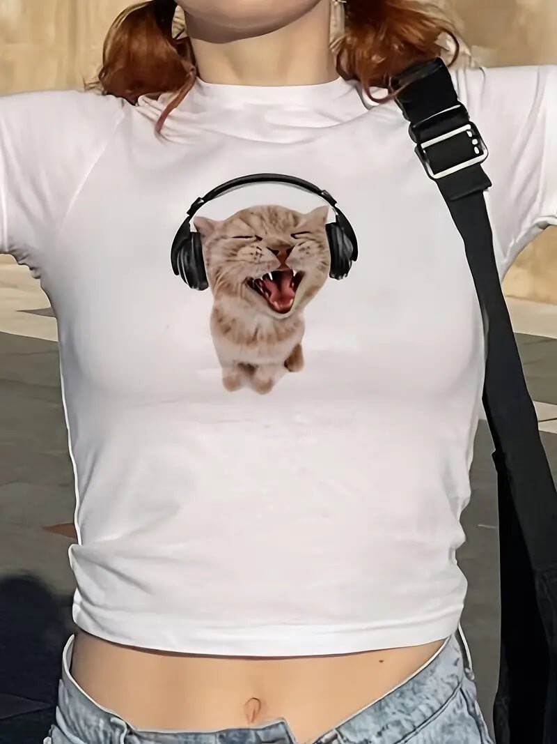 Cat International Baby Tee | Crop Top - Acid House™ (formerly Zyra Drip)