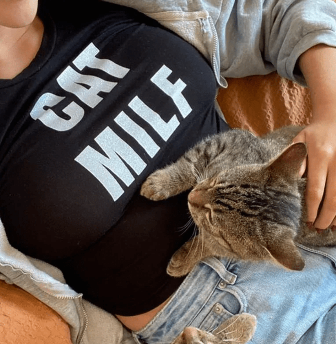 Cat MILF Printed Baby Tee for Women | Y2K Graphic Crop Top | Slim Fit Cotton T-Shirt - Acid House™ (formerly Zyra Drip)