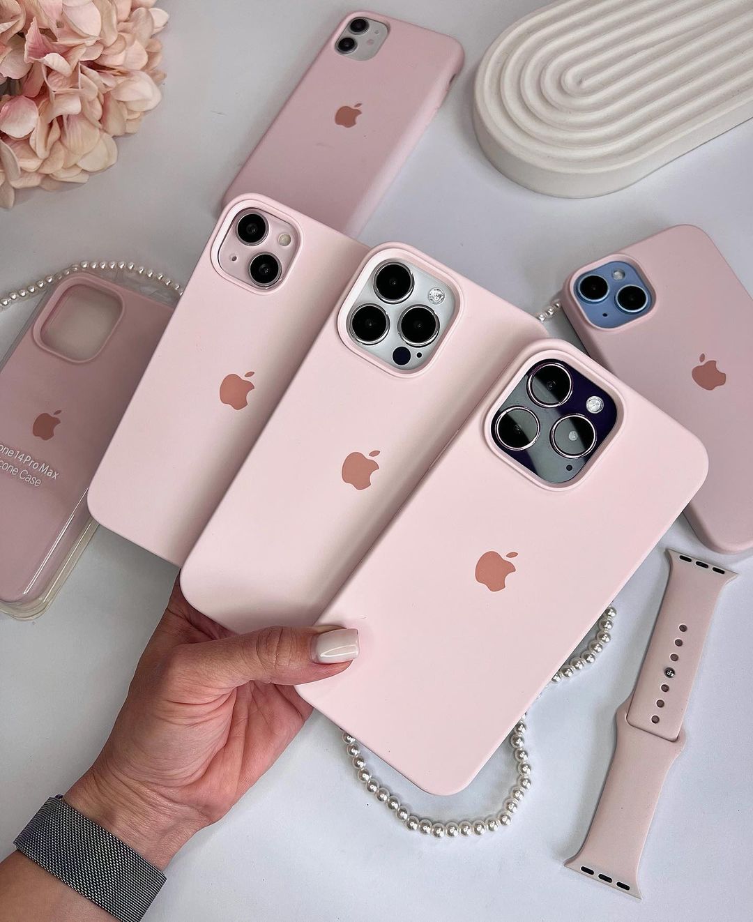 Chalk Pink iPhone Silicone Case with Soft - Touch Finish | Zyra Drip™ - Acid House™ (formerly Zyra Drip)