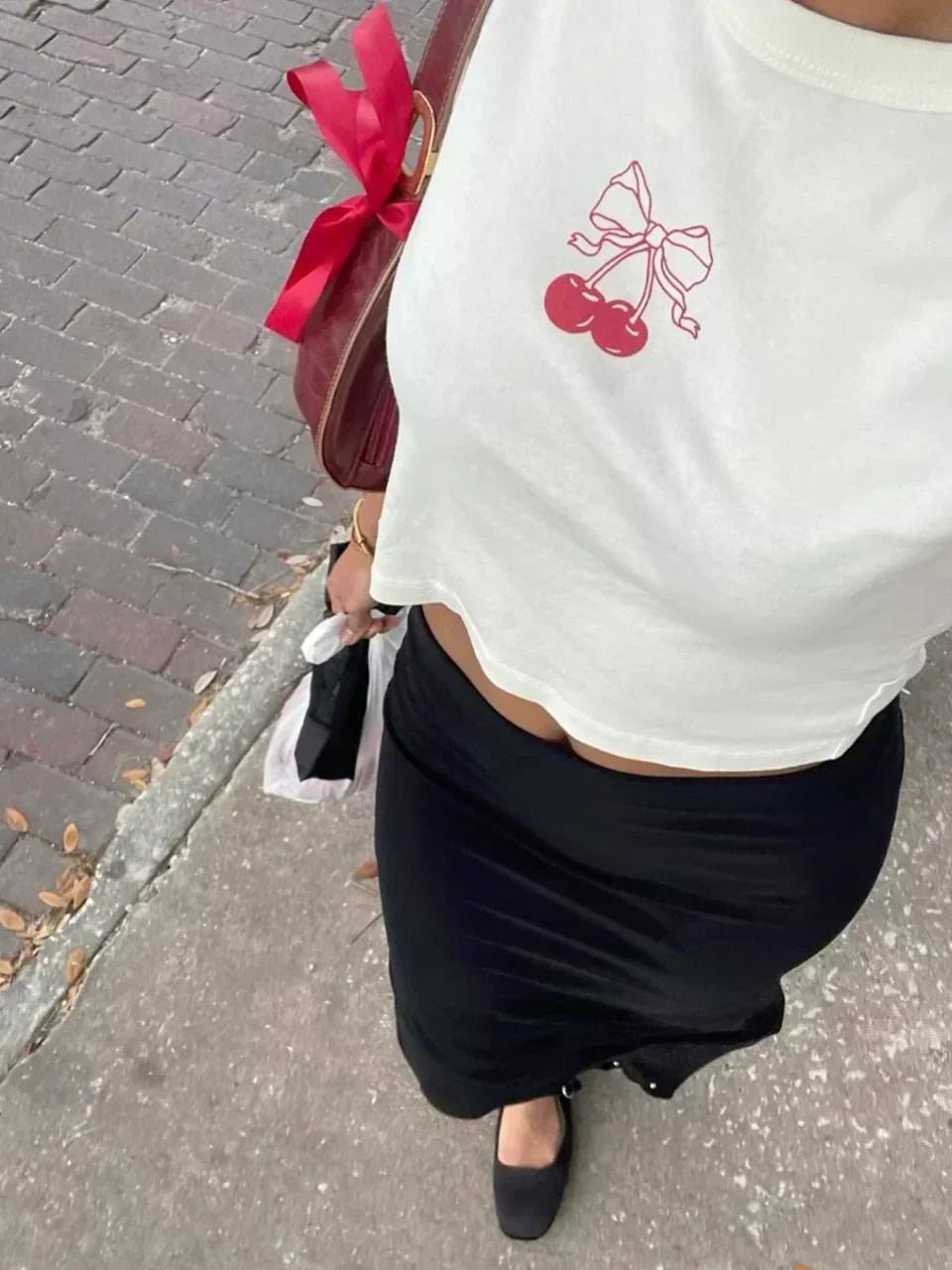 Cherry Baby Tee – White Aesthetic Crop Top - Acid House™ (formerly Zyra Drip)