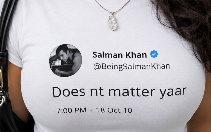 White Doesn't Matter Yaar baby tee graphic close-up