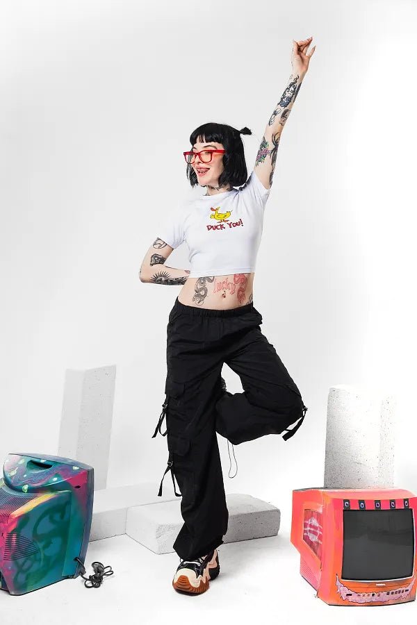 Duck You Baby Tee – Graphic Y2K Crop Top | Drip Republic - Acid House™ (formerly Zyra Drip)