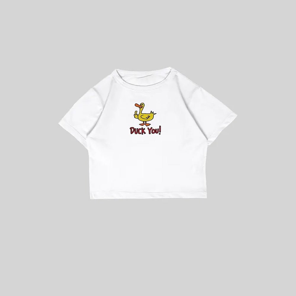 Duck You Baby Tee – Graphic Y2K Crop Top | Drip Republic - Acid House™ (formerly Zyra Drip)