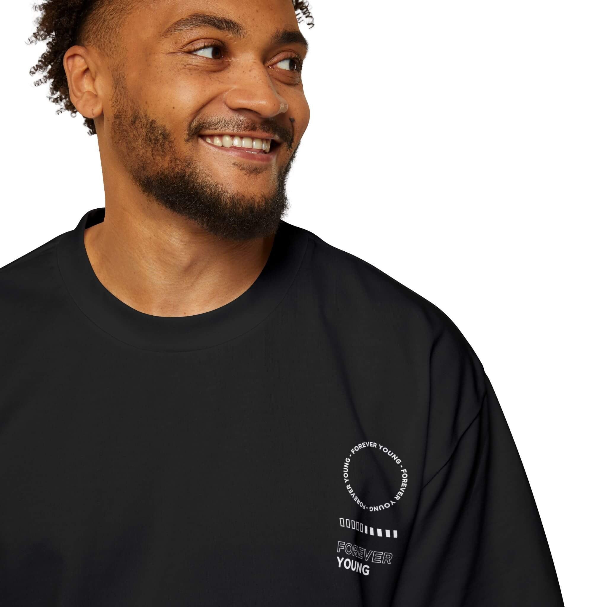 Forever Young Black Regular Fit T-shirt Unisex T-Shirt | Graphic Streetwear Tee for Men & Women - Acid House™
