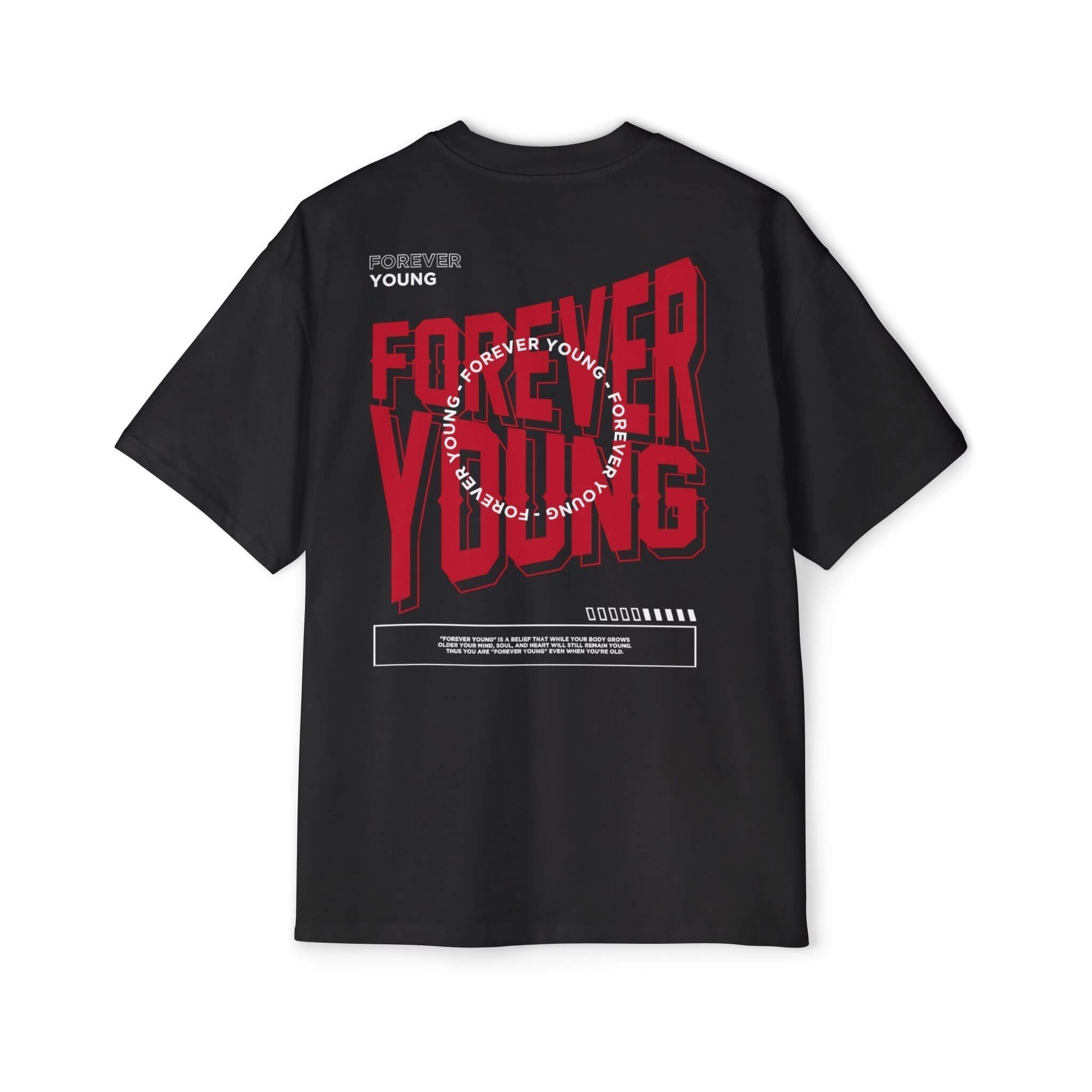 Forever Young Black Regular Fit T-shirt Unisex T-Shirt | Graphic Streetwear Tee for Men & Women - Acid House™