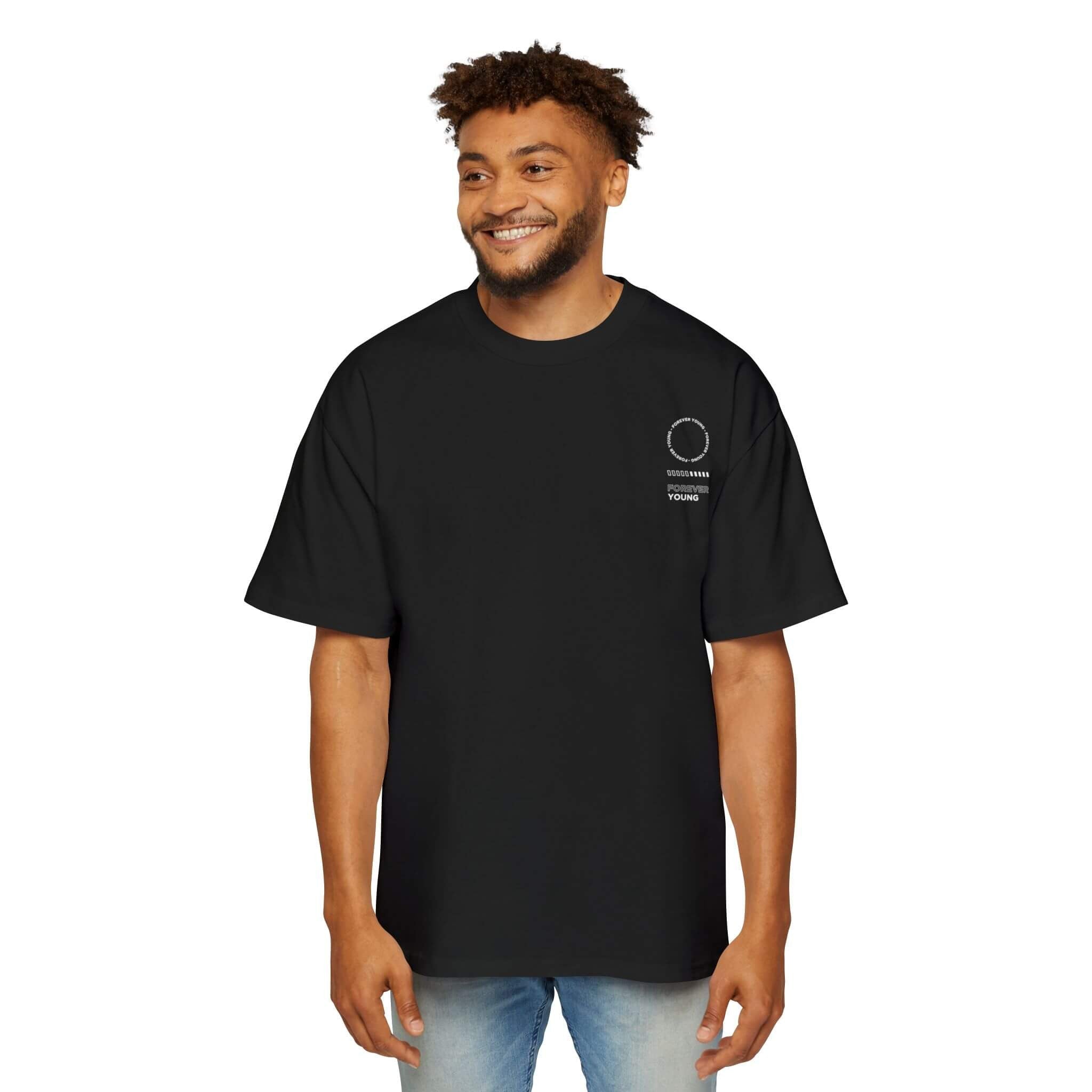 Forever Young Black Regular Fit T-shirt Unisex T-Shirt | Graphic Streetwear Tee for Men & Women - Acid House™