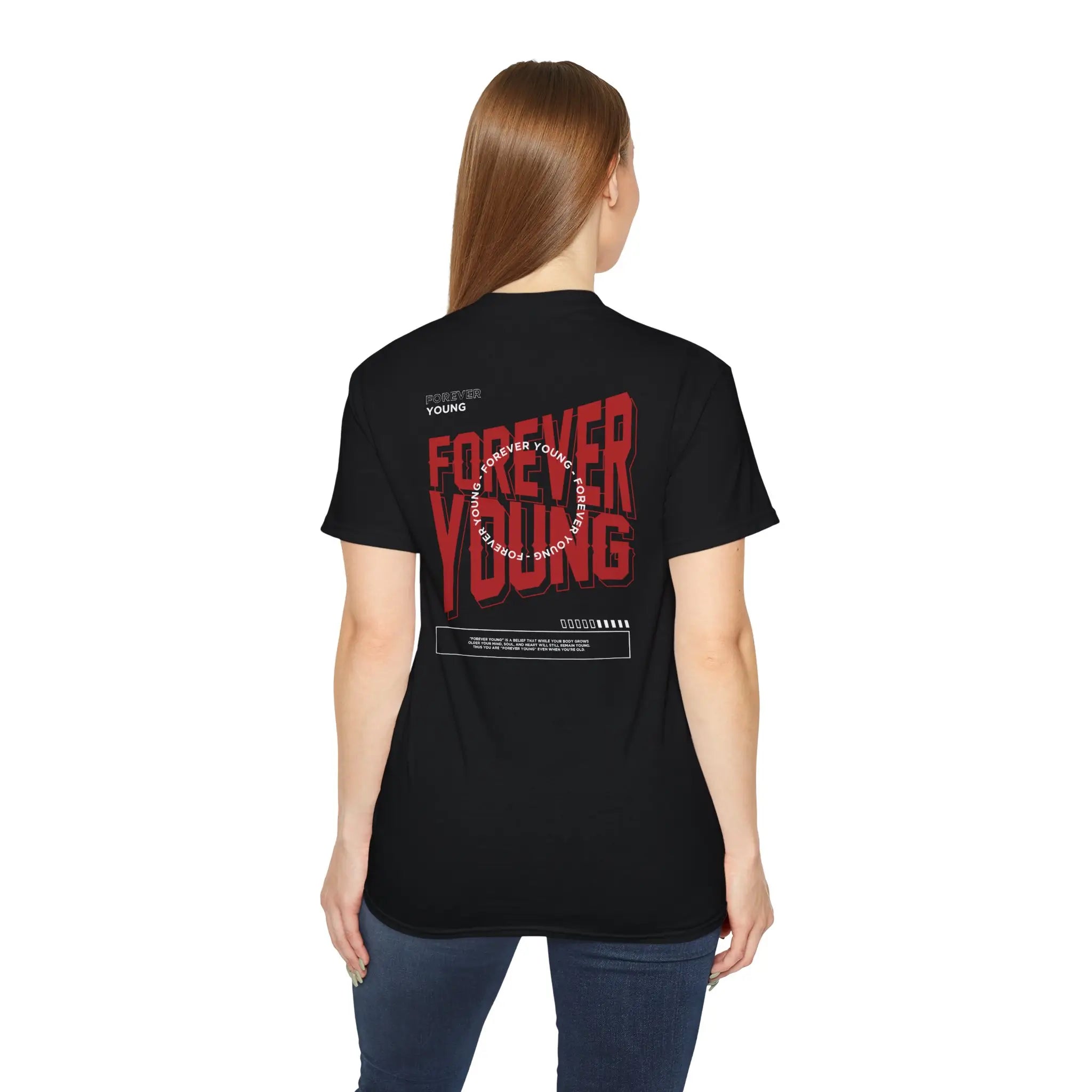 Forever Young Black Unisex T-Shirt | Graphic Streetwear Tee for Men & Women