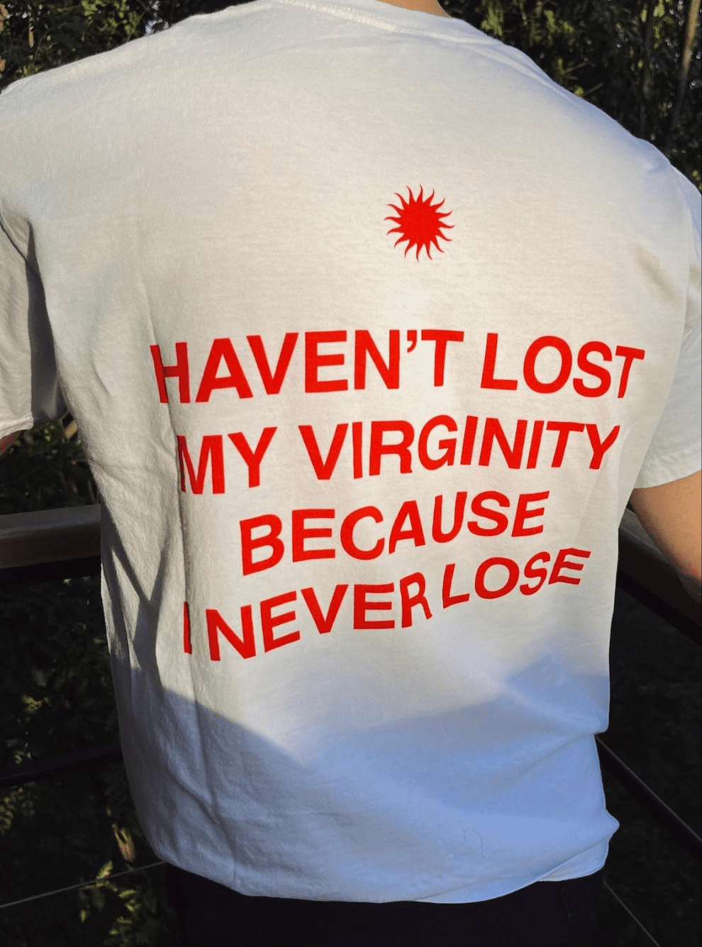 Funny Women’s Graphic Tee – “Haven’t Lost My Virginity Because I Never Lose” Bold Quote T-Shirt - Acid House™