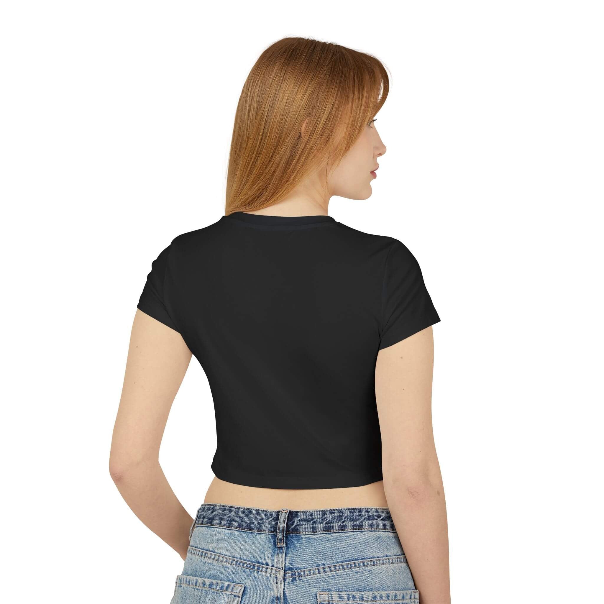 Future Trophy Wife Baby Tee – Black Crop Top for Women - Acid House™ (formerly Zyra Drip)