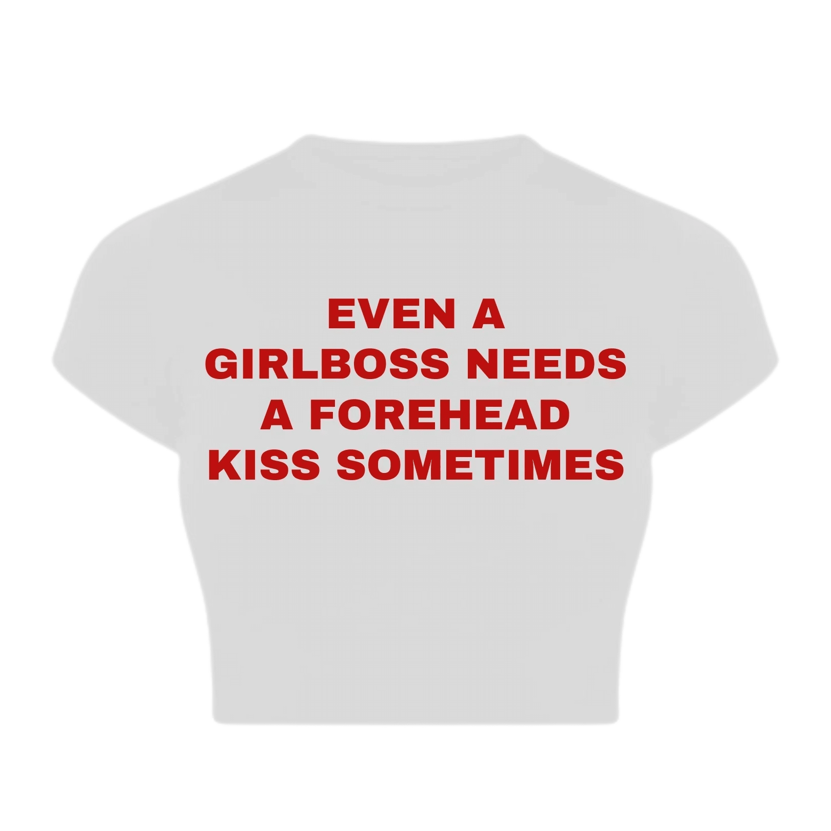 Girlboss Forehead Kiss Baby Crop Top – Trendy Color White - Acid House™ (formerly Zyra Drip)