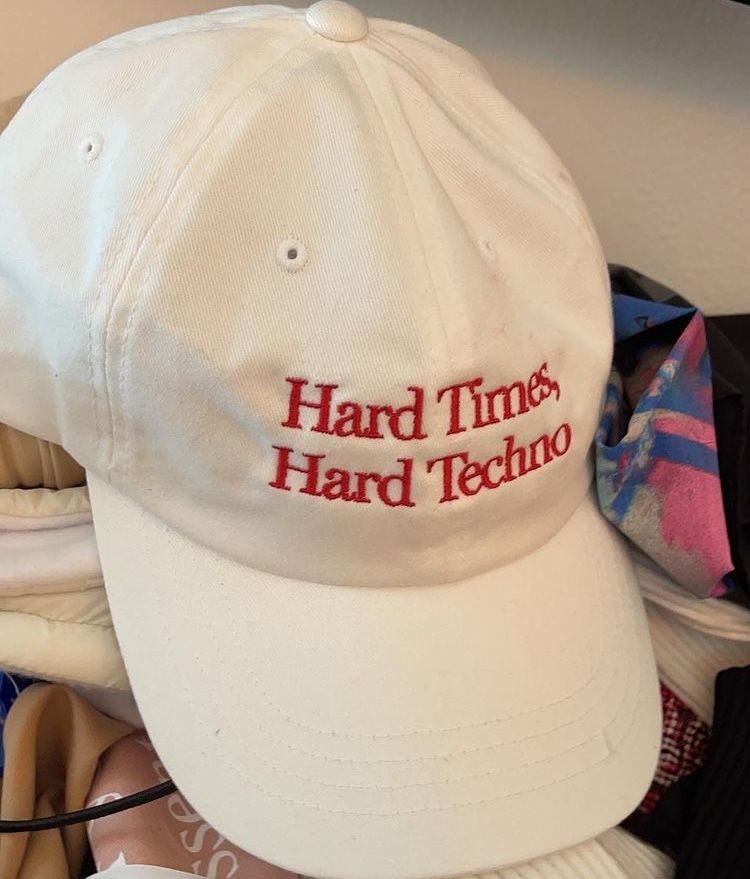 Hard Techno Cap in White – Streetwear Rave Hat - Acid House™ (formerly Zyra Drip)