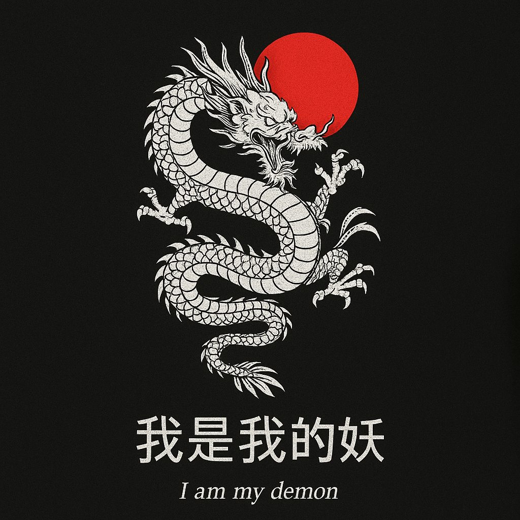 I Am My Demon Dragon Graphic Tee – Oversized Urban T-Shirt USA - Acid House™ (formerly Zyra Drip)