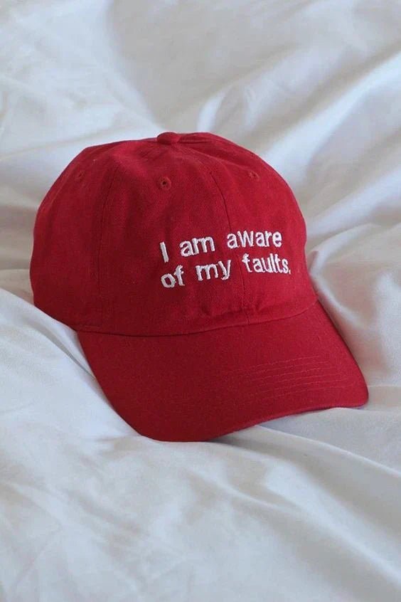 I’m Aware of My Faults Red Cap – Bold Hat for Gen Z - Acid House™ (formerly Zyra Drip)