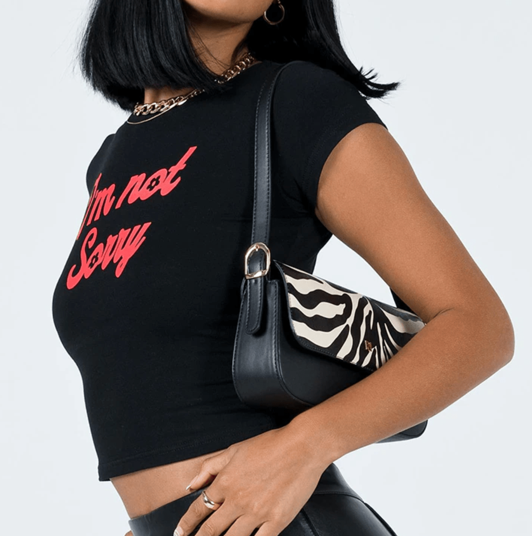 I’m Not Sorry Black Baby Tee for Women - Acid House™ (formerly Zyra Drip)