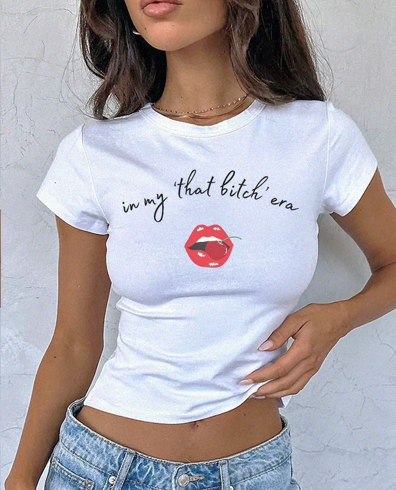 In My That Bitch Era White Crop Top - Acid House™ (formerly Zyra Drip)